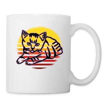 Chat graphique Retro Cat pour les propriétaires de chats - Mug blanc - blanc - Droite