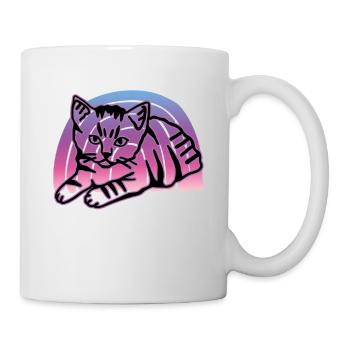 Chat graphique Retro Cat pour les propriétaires de chats - Mug blanc - blanc - Droite
