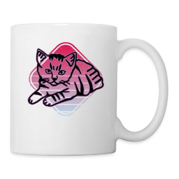 Chat graphique Retro Cat pour les propriétaires de chats - Mug blanc - blanc - Droite
