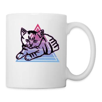 Chat graphique Retro Cat pour les propriétaires de chats - Mug blanc - blanc - Droite