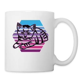Chat graphique Retro Cat pour les propriétaires de chats - Mug blanc - blanc - Droite