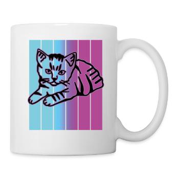 Chat graphique Retro Cat pour les propriétaires de chats - Mug blanc - blanc - Droite