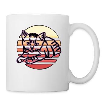 Chat graphique Retro Cat pour les propriétaires de chats - Mug blanc - blanc - Droite