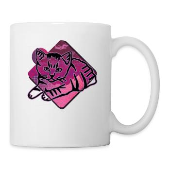 Chat graphique Retro Cat pour les propriétaires de chats - Mug blanc - blanc - Droite