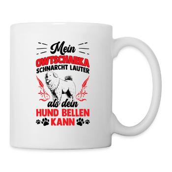 Owtscharka schnarcht lauter Kaukasischer Owtschark - Tasse - Weiß - Rechts