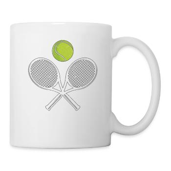 Tennis Crossed Racket Ball Funny Sports Game - Mug - white - Right
