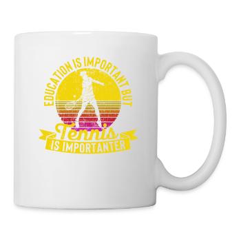 L'éducation est importante, mais le tennis est plus important - Mug blanc - blanc - Droite