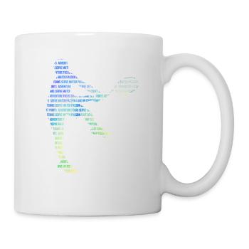 Tennisspieler Silhouette Lustig Sport Trainer Fan - Tasse - Weiß - Rechts