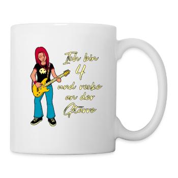 Ich bin 4 - Mädchen Gitarrist - Tasse - Weiß - Rechts