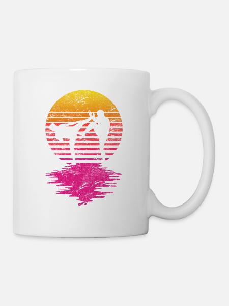 Muay Thai Vintage Retro Muay Thai Fighter Kickboxing - Mug blanc - blanc