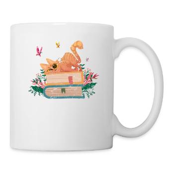 Cat Cute Book Plant Lover Flower Book Lover Cat Ki - Tasse - Weiß - Rechts