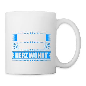 Erzgebirge Heimat Herz Wohnt Geschenk Weihnachten - Tasse - Weiß - Rechts