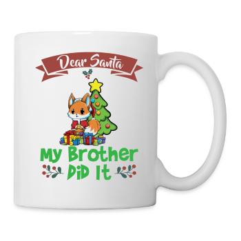 Cher Père Noël Mon frère l’a fait Frères et sœurs Noël - Mug blanc - blanc - Droite