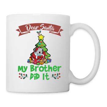 Cher Père Noël Mon frère l’a fait Frères et sœurs Noël - Mug blanc - blanc - Droite