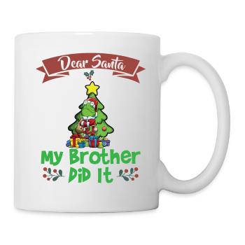 Cher Père Noël Mon frère l’a fait Frères et sœurs Noël - Mug blanc - blanc - Droite