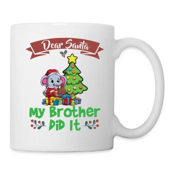 Cher Père Noël Mon frère l’a fait Frères et sœurs Noël - Mug blanc - blanc - Droite