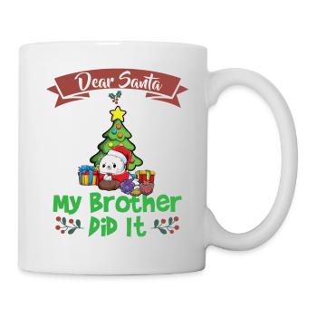 Cher Père Noël Mon frère l’a fait Frères et sœurs Noël - Mug blanc - blanc - Droite