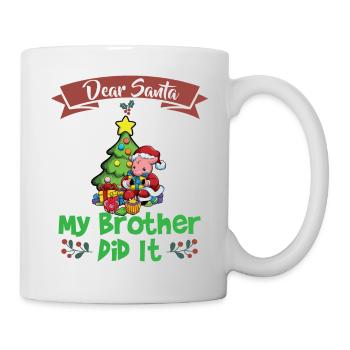 Cher Père Noël Mon frère l’a fait Frères et sœurs Noël - Mug blanc - blanc - Droite