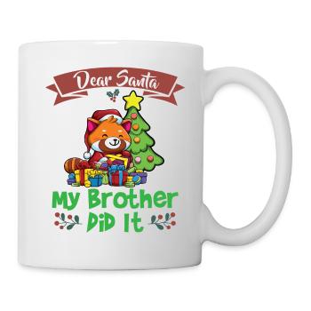 Cher Père Noël Mon frère l’a fait Frères et sœurs Noël - Mug blanc - blanc - Droite