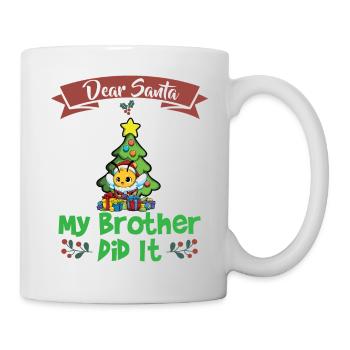 Cher Père Noël Mon frère l’a fait Frères et sœurs Noël - Mug blanc - blanc - Droite