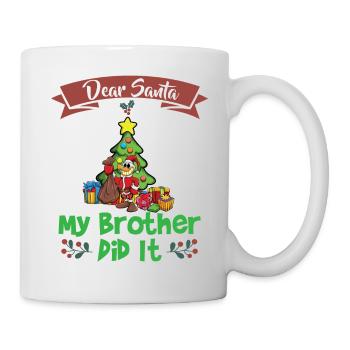 Cher Père Noël Mon frère l’a fait Frères et sœurs Noël - Mug blanc - blanc - Droite
