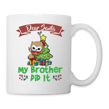 Cher Père Noël Mon frère l’a fait Frères et sœurs Noël - Mug blanc - blanc - Droite
