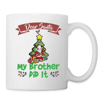 Cher Père Noël Mon frère l’a fait Frères et sœurs Noël - Mug blanc - blanc - Droite