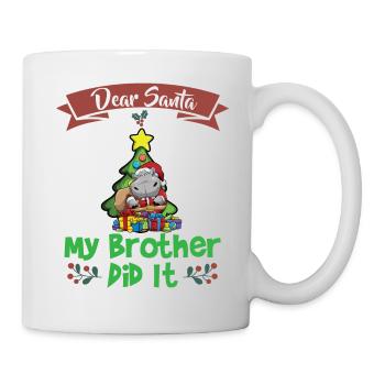 Cher Père Noël Mon frère l’a fait Frères et sœurs Noël - Mug blanc - blanc - Droite