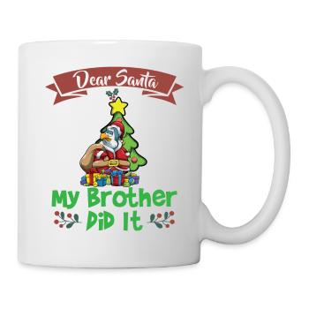Cher Père Noël Mon frère l’a fait Frères et sœurs Noël - Mug blanc - blanc - Droite