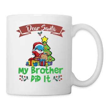 Cher Père Noël Mon frère l’a fait Frères et sœurs Noël - Mug blanc - blanc - Droite