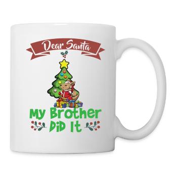 Cher Père Noël Mon frère l’a fait Frères et sœurs Noël - Mug blanc - blanc - Droite