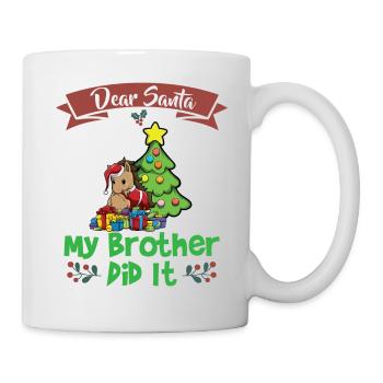 Cher Père Noël Mon frère l’a fait Frères et sœurs Noël - Mug blanc - blanc - Droite