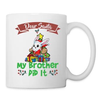 Cher Père Noël Mon frère l’a fait Frères et sœurs Noël - Mug blanc - blanc - Droite