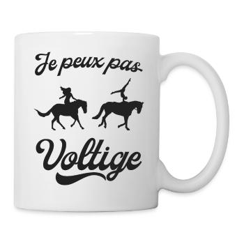 Je peux pas, j'ai voltige. Cheval Equitation. - Mug blanc - blanc - Droite
