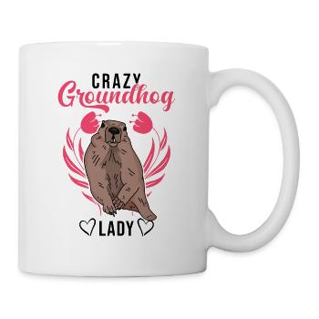 Crazy Marmot Woman Crazy Groundhog lady - Mug - white - Right