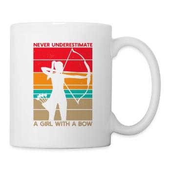 Never Underestimate A Girl With A Bow Archery - Mug - white - Right