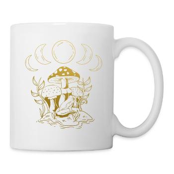 Aesthetic Goblincore und dunkler Cottagecore Pilz - Tasse - Weiß - Rechts