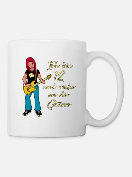 Ich bin 12 - Mädchen Gitarrist - Tasse - Weiß