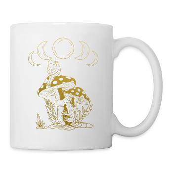 Aesthetic Goblincore und dunkler Cottagecore Pilz - Tasse - Weiß - Rechts