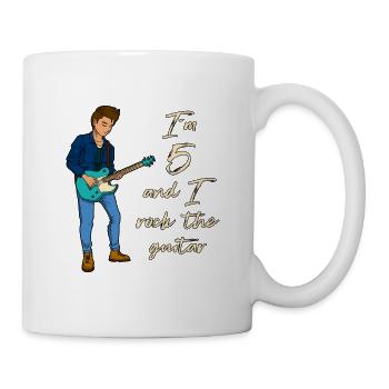 I’m 5 - Jeune guitariste - Mug blanc - blanc - Droite