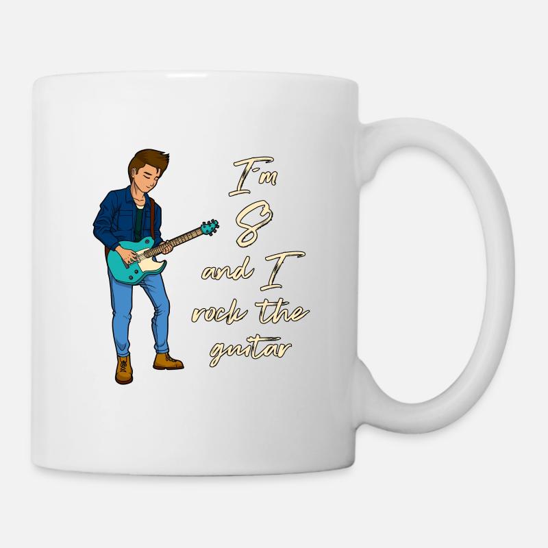 Ich bin 8 - Jungen Gitarrist - Tasse - Weiß