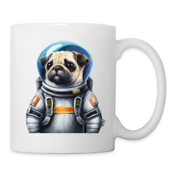 Mops Hund im Raumanzug Lustige Geschenkidee - Tasse - Weiß - Rechts