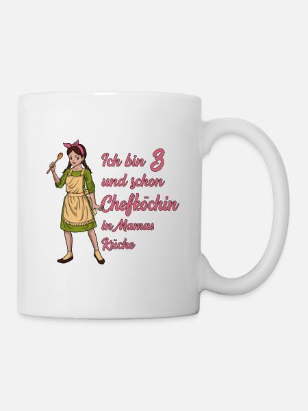 Ich bin 3 - Mädchen Koch - Tasse - Weiß