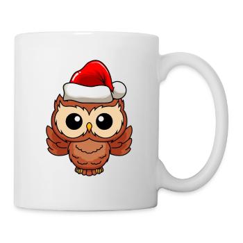 Eule Comic Weihnachten - Tasse - Weiß - Rechts