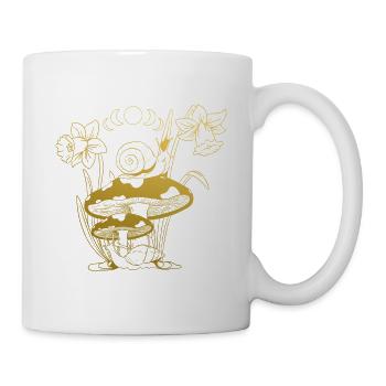 Aesthetic Goblincore und dunkler Cottagecore Pilz - Tasse - Weiß - Rechts