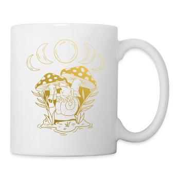 Aesthetic Goblincore und dunkler Cottagecore Pilz - Tasse - Weiß - Rechts