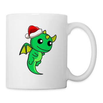 Drache Comic Weihnachten - Tasse - Weiß - Rechts