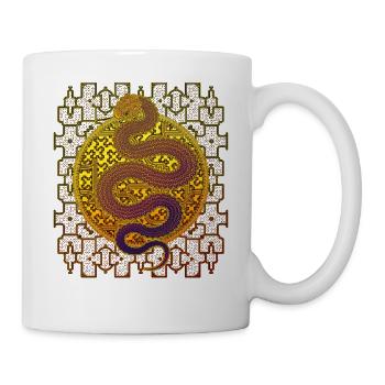 Shipibo Conibo Pattern Ayahuaska Snake - Mug - white - Right