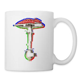 Amanita Muscaria Glitch Art Mushroom - Mug - white - Right