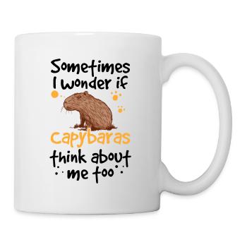 Capybara pense à moi Capybara - Mug blanc - blanc - Droite